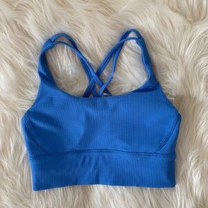 Lululemon Ribbed Energy Bra longline Blue Size 8